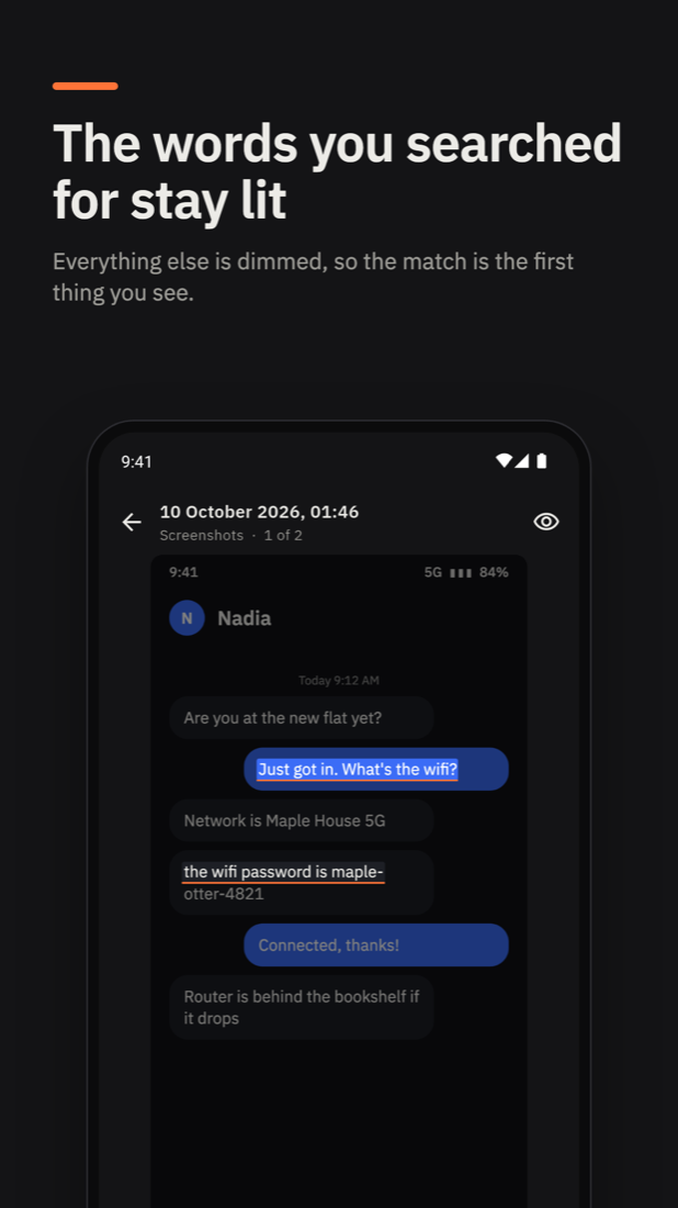 An open screenshot with the matching lines lit