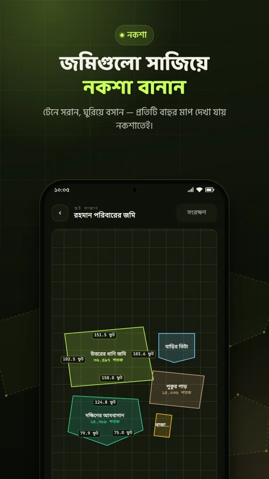 জমিগুলো সাজিয়ে নকশা বানান